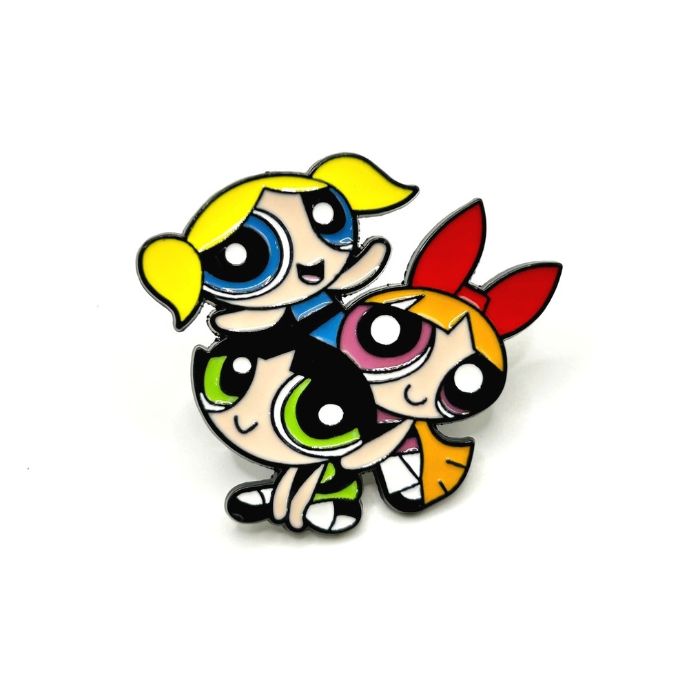Powerpuff Girls Enamel Pin Unisex OS Multi Cartoon Retro Blossom Bubbles Butter